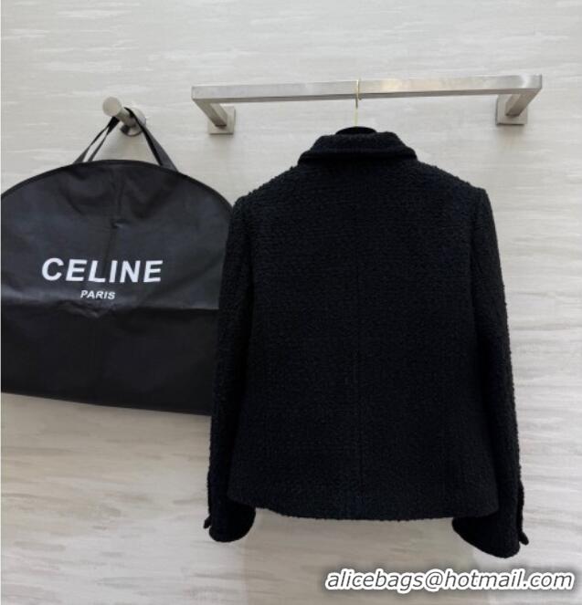Reasonable Price Celine Tweed Jacket CE111459 Black 2025