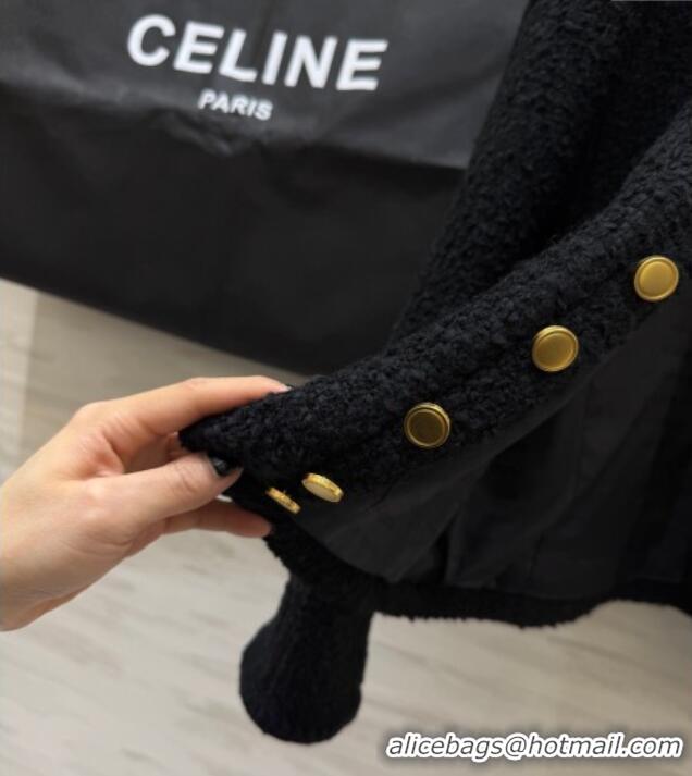 Reasonable Price Celine Tweed Jacket CE111459 Black 2025