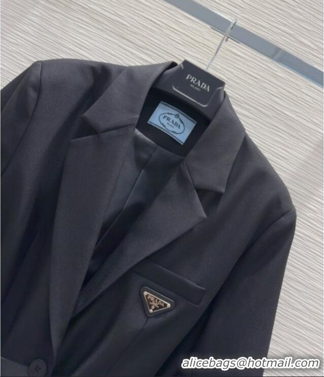 Well Crafted Prada Jacket with Belt P73015 Black 2025