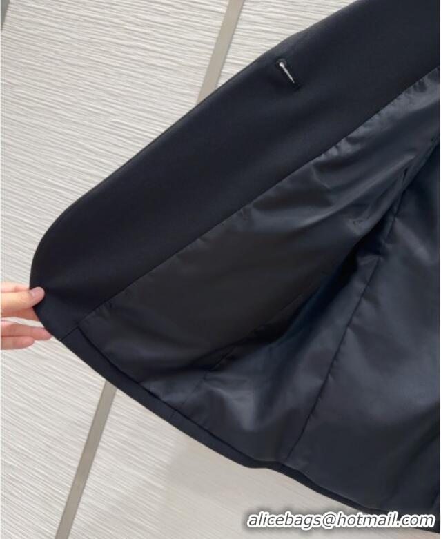 Well Crafted Prada Jacket with Belt P73015 Black 2025