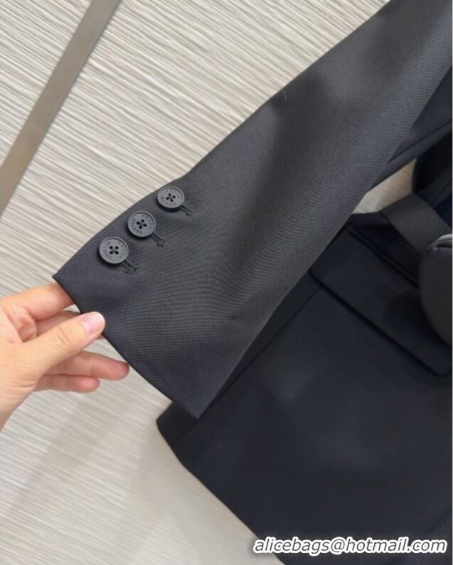 Well Crafted Prada Jacket with Belt P73015 Black 2025