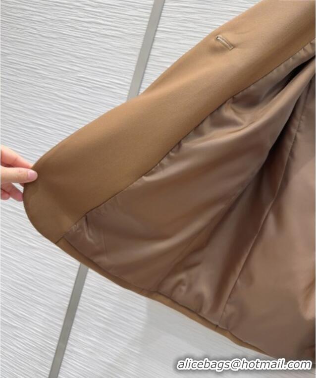 Top Design Prada Jacket with Belt P73016 Brown 2025