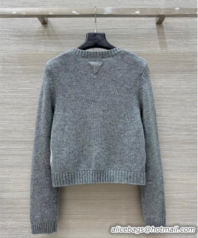 Good Taste Prada Plaid Cardigan 0814 Grey 2025