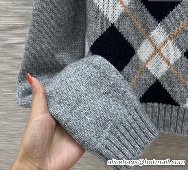 Good Taste Prada Plaid Cardigan 0814 Grey 2025