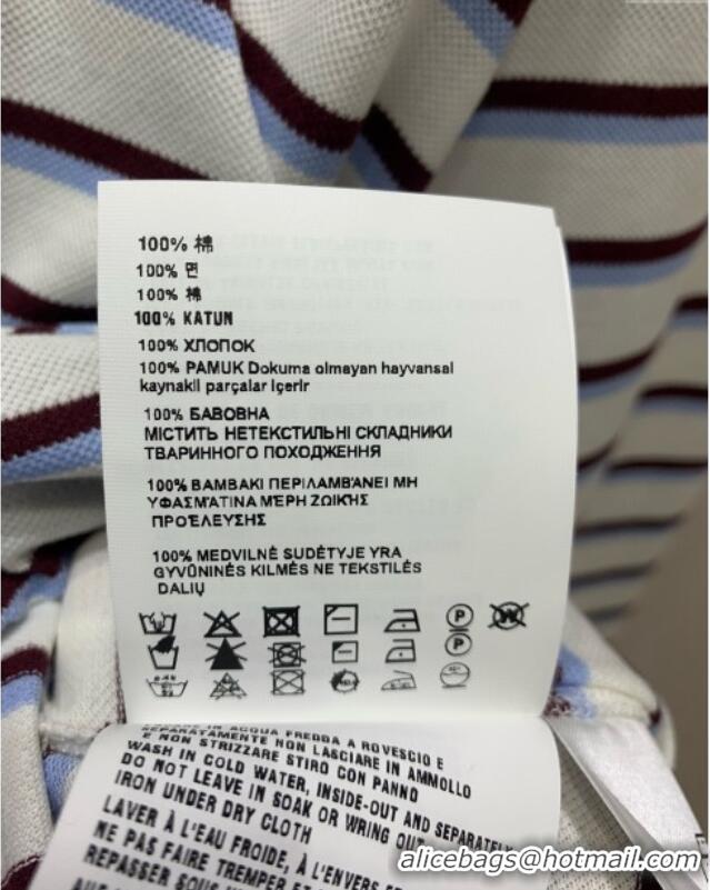 Top Quality Prada Striped Polo Shirt 0812 White 2025