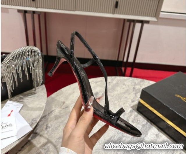 Sophisticated Christian Louboutin Rosalie Heel Sandals 6.5cm in Patent Leather Black 0827058