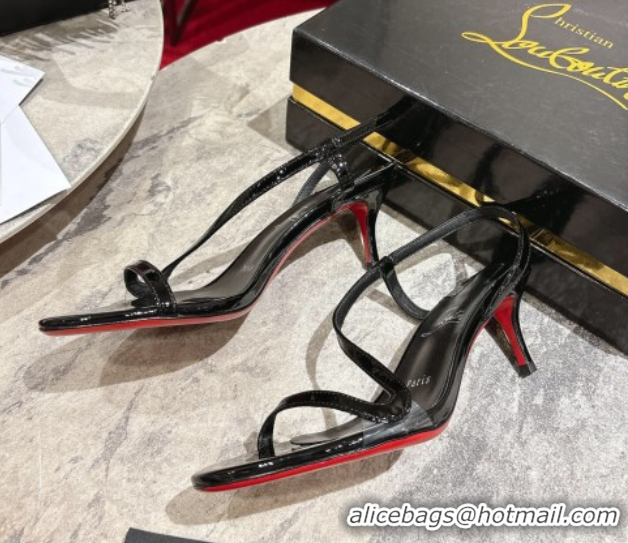 Sophisticated Christian Louboutin Rosalie Heel Sandals 6.5cm in Patent Leather Black 0827058