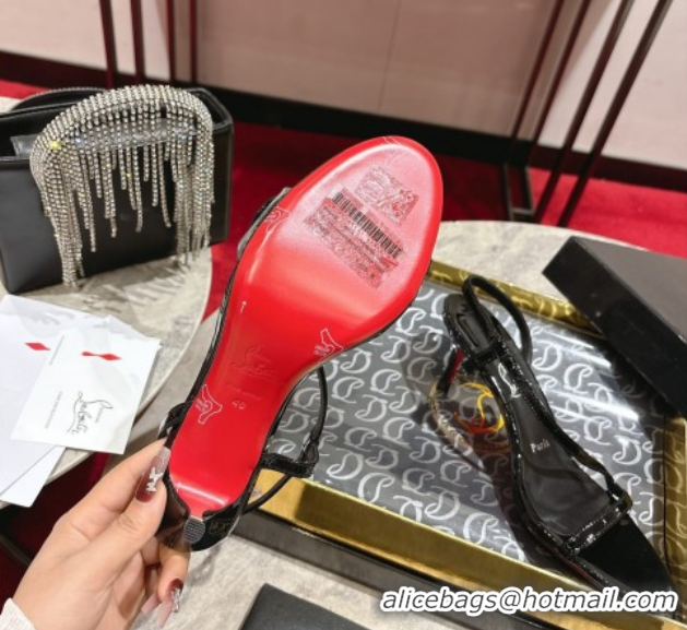 Sophisticated Christian Louboutin Rosalie Heel Sandals 6.5cm in Patent Leather Black 0827058