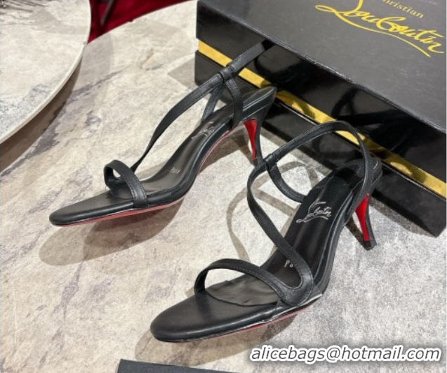 Purchase Christian Louboutin Rosalie Heel Sandals 6.5cm in Calf Leather Black 0827060