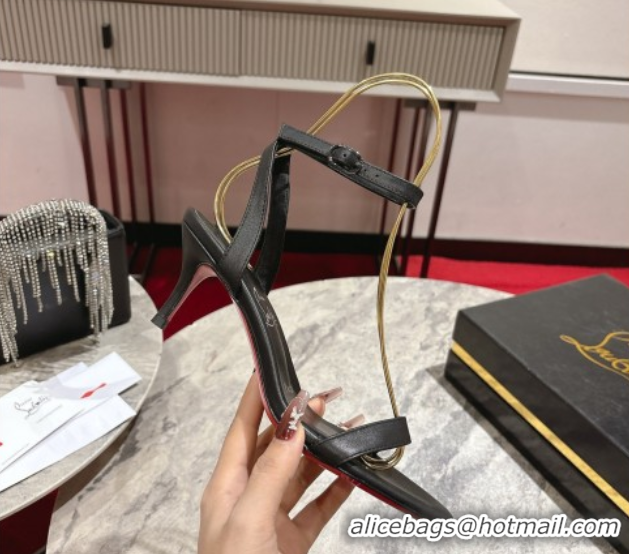 Good Looking Christian Louboutin Loubigirl Heel Sandals 6.5cm in Calf Leather Black 0827062