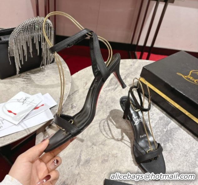 Good Looking Christian Louboutin Loubigirl Heel Sandals 6.5cm in Calf Leather Black 0827062