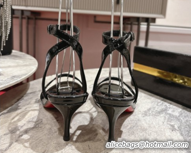 Sophisticated Christian Louboutin Loubigirl Heel Sandals 6.5cm in Patent Leather Black 0827064
