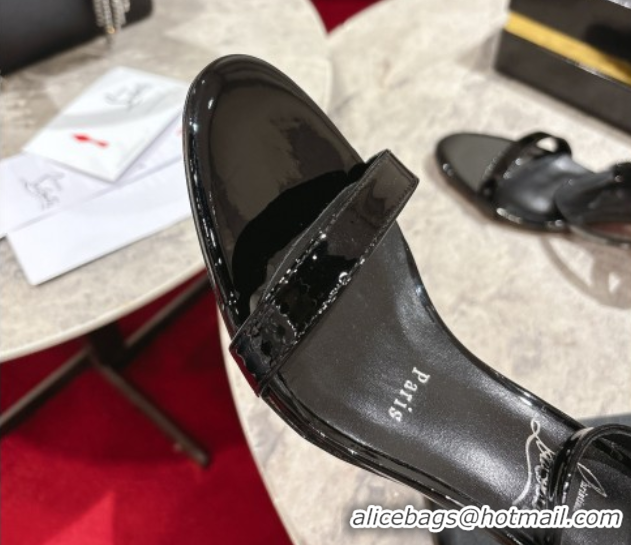 Sophisticated Christian Louboutin Loubigirl Heel Sandals 6.5cm in Patent Leather Black 0827064