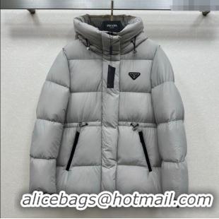 Reasonable Price Prada Down Jacket 0812 Grey 2025