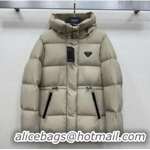 Top Quality Prada Down Jacket 0812 Beige 2025