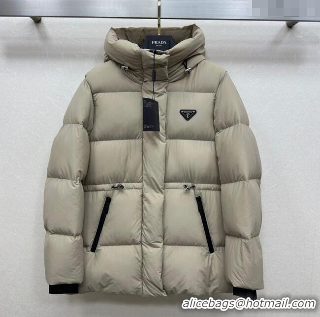 Top Quality Prada Down Jacket 0812 Beige 2025