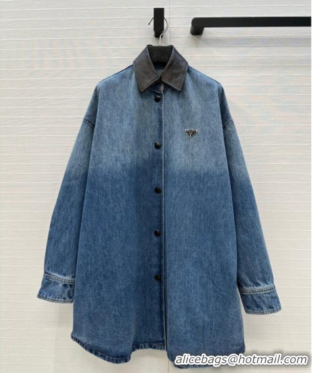 Reasonable Price Prada Denim Long Jacket P0812 2025