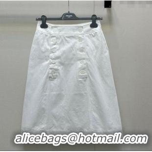 Top Grade Prada Cotton Skirt 0812 White 2025