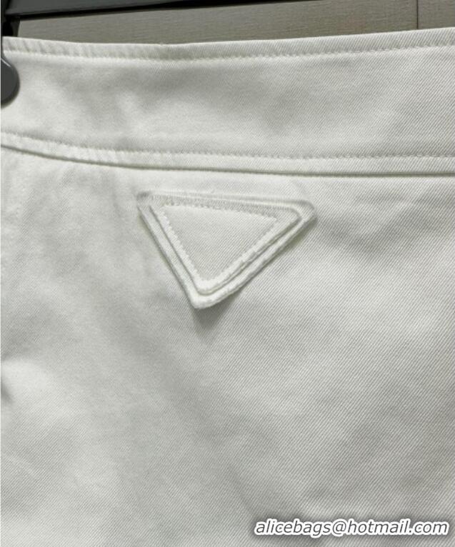 Top Grade Prada Cotton Skirt 0812 White 2025