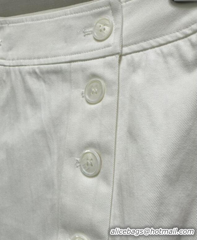 Top Grade Prada Cotton Skirt 0812 White 2025