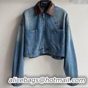 Buy Inexpensive Prada Denim Short Jacket 0812 Blue 2025