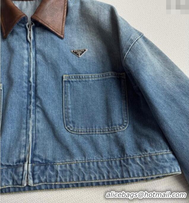Buy Inexpensive Prada Denim Short Jacket 0812 Blue 2025