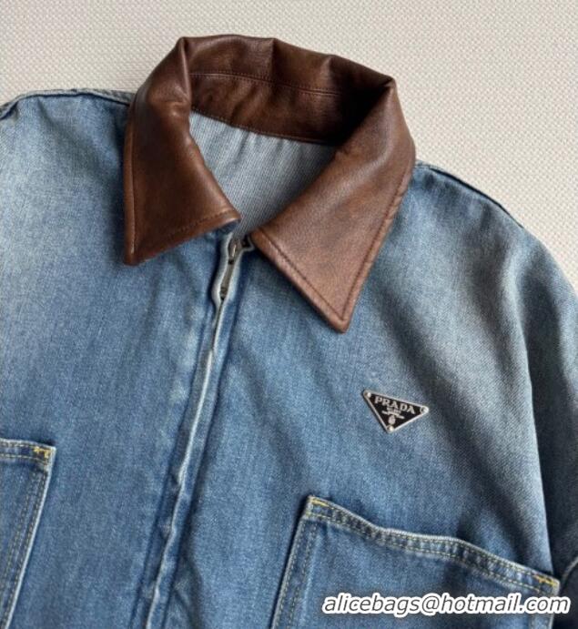 Buy Inexpensive Prada Denim Short Jacket 0812 Blue 2025