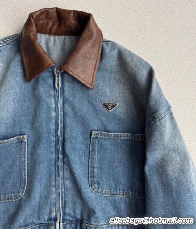 Buy Inexpensive Prada Denim Short Jacket 0812 Blue 2025