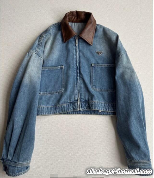 Buy Inexpensive Prada Denim Short Jacket 0812 Blue 2025