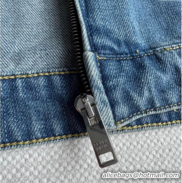 Buy Inexpensive Prada Denim Short Jacket 0812 Blue 2025