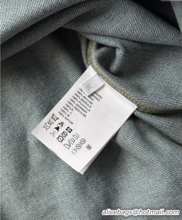 Super Quality Prada Long Denim Jacket 0815 Blue 2025