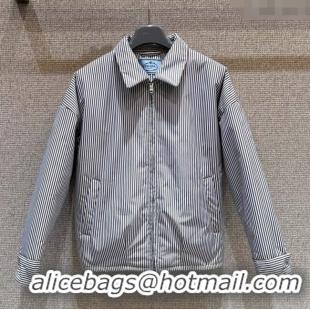 Trendy Design Prada Striped Jacket 0814 White/Brown/Blue 2025