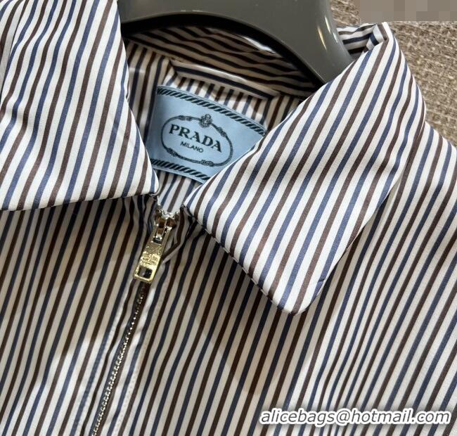 Trendy Design Prada Striped Jacket 0814 White/Brown/Blue 2025