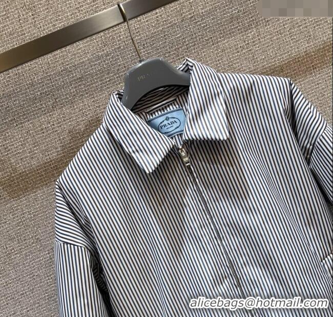 Trendy Design Prada Striped Jacket 0814 White/Brown/Blue 2025