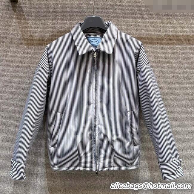 Trendy Design Prada Striped Jacket 0814 White/Brown/Blue 2025