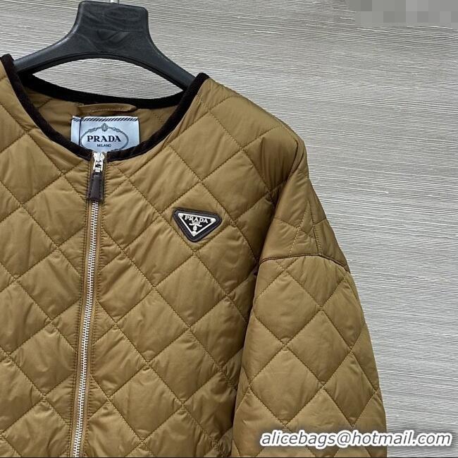 Famous Brand Prada Padded Jacket P82126 Brown 2025