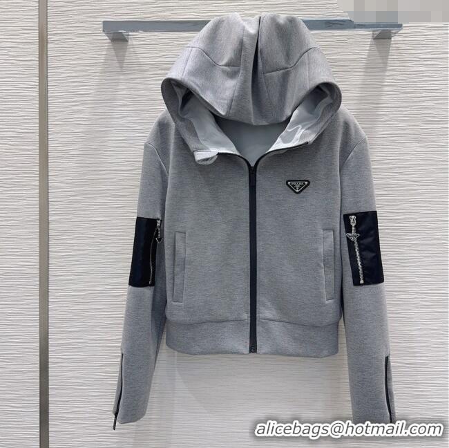 Affordable Price Prada Hoodie Jacket P090414 Grey 2025