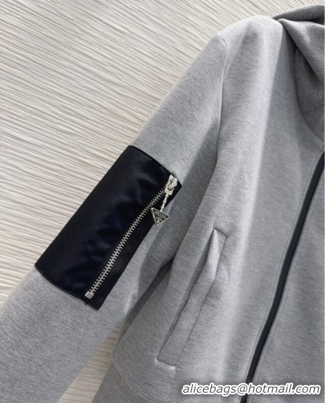 Affordable Price Prada Hoodie Jacket P090414 Grey 2025