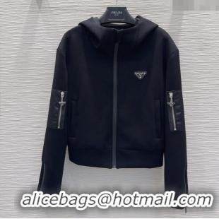Affordable Price Prada Hoodie Jacket P090415 Black 2025