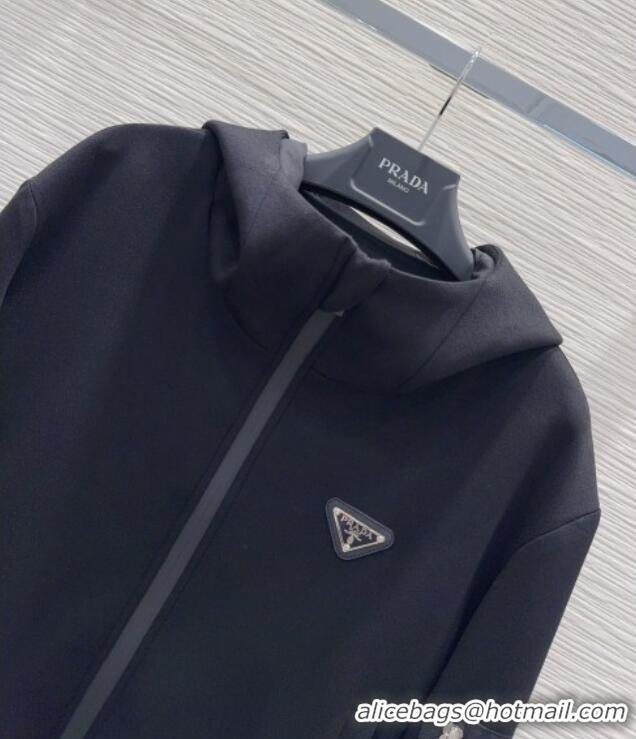 Affordable Price Prada Hoodie Jacket P090415 Black 2025