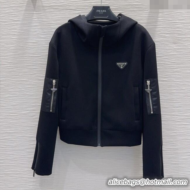 Affordable Price Prada Hoodie Jacket P090415 Black 2025