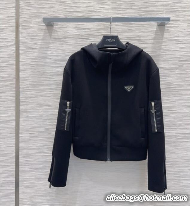Affordable Price Prada Hoodie Jacket P090415 Black 2025