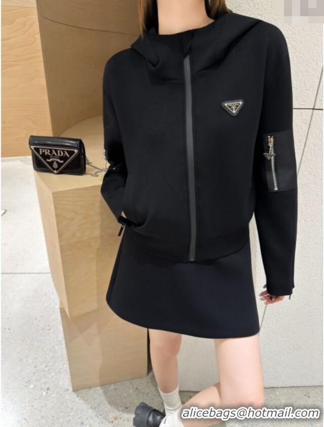Affordable Price Prada Hoodie Jacket P090415 Black 2025