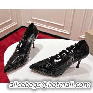 Good Quality Christian Louboutin Cutout Leather Pumps 8.5cm Black 2025 CL103001 01