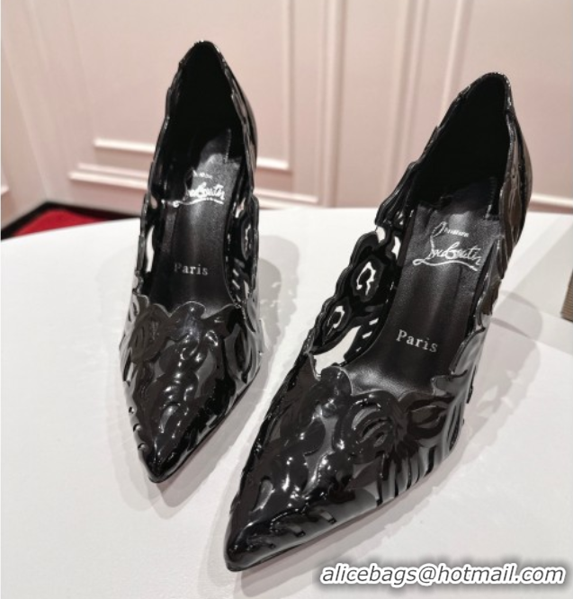 Good Quality Christian Louboutin Cutout Leather Pumps 8.5cm Black 2025 CL103001 01