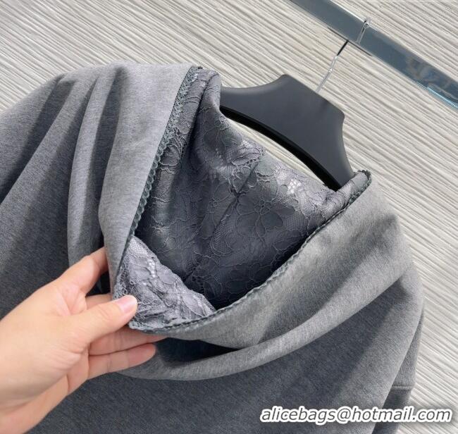 Promotional Prada Sweatshirt and Mini Skirt Set with Lace Trim PR090402 2025