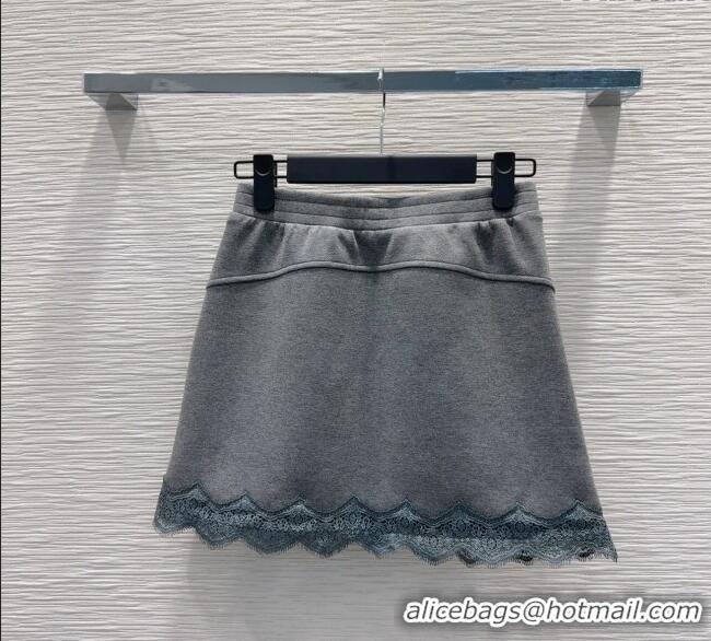 Promotional Prada Sweatshirt and Mini Skirt Set with Lace Trim PR090402 2025