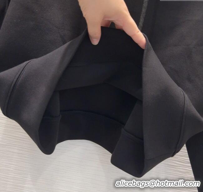 Promotional Prada Sweatshirt and Mini Skirt Set with Lace Trim PR090402 Black 2025