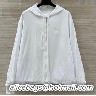 Famous Brand Prada Cotton and Nylon Reversible Jacket PR090403 White 2025