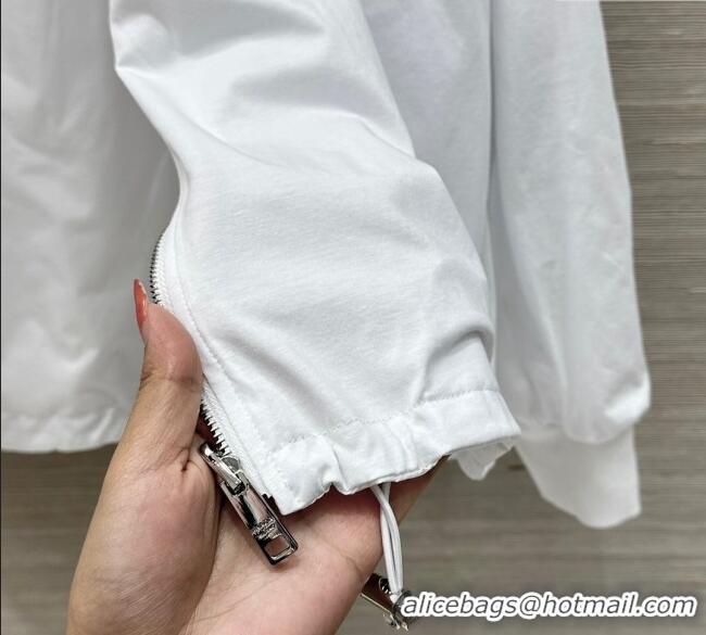 Famous Brand Prada Cotton and Nylon Reversible Jacket PR090403 White 2025